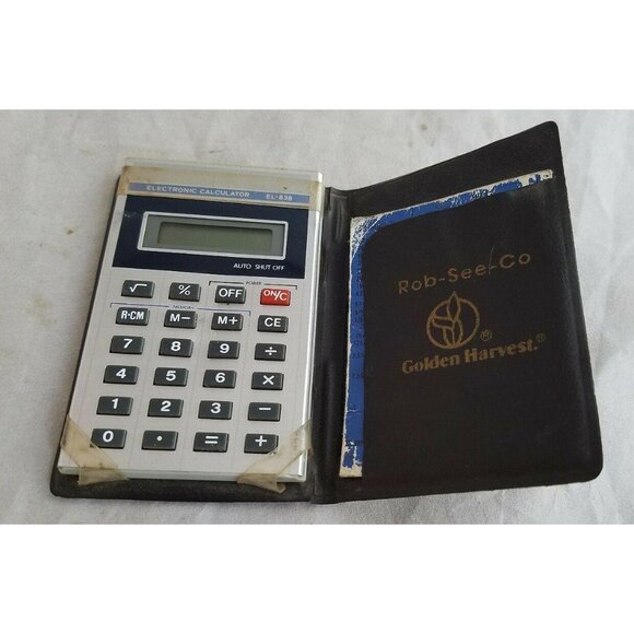 Sharp EL-838 with Manual and Cover Memory Pocket Calculator - Picture 6 of 6